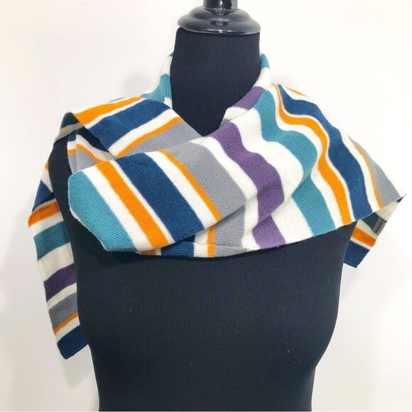 Horseware Multicolored Stripe Cream, Orange, Blue, Purple Equestrian Rider Scarf - Picture 1 of 6
